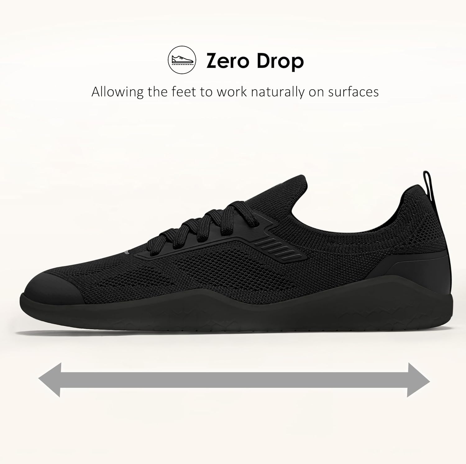 Womens Barefoot Minimalist Shoes Zero Drop Walking Sneakers for Women Lightweight Casual Shoes 10.5 Black image 2 of 6 B0F7LJRP1M