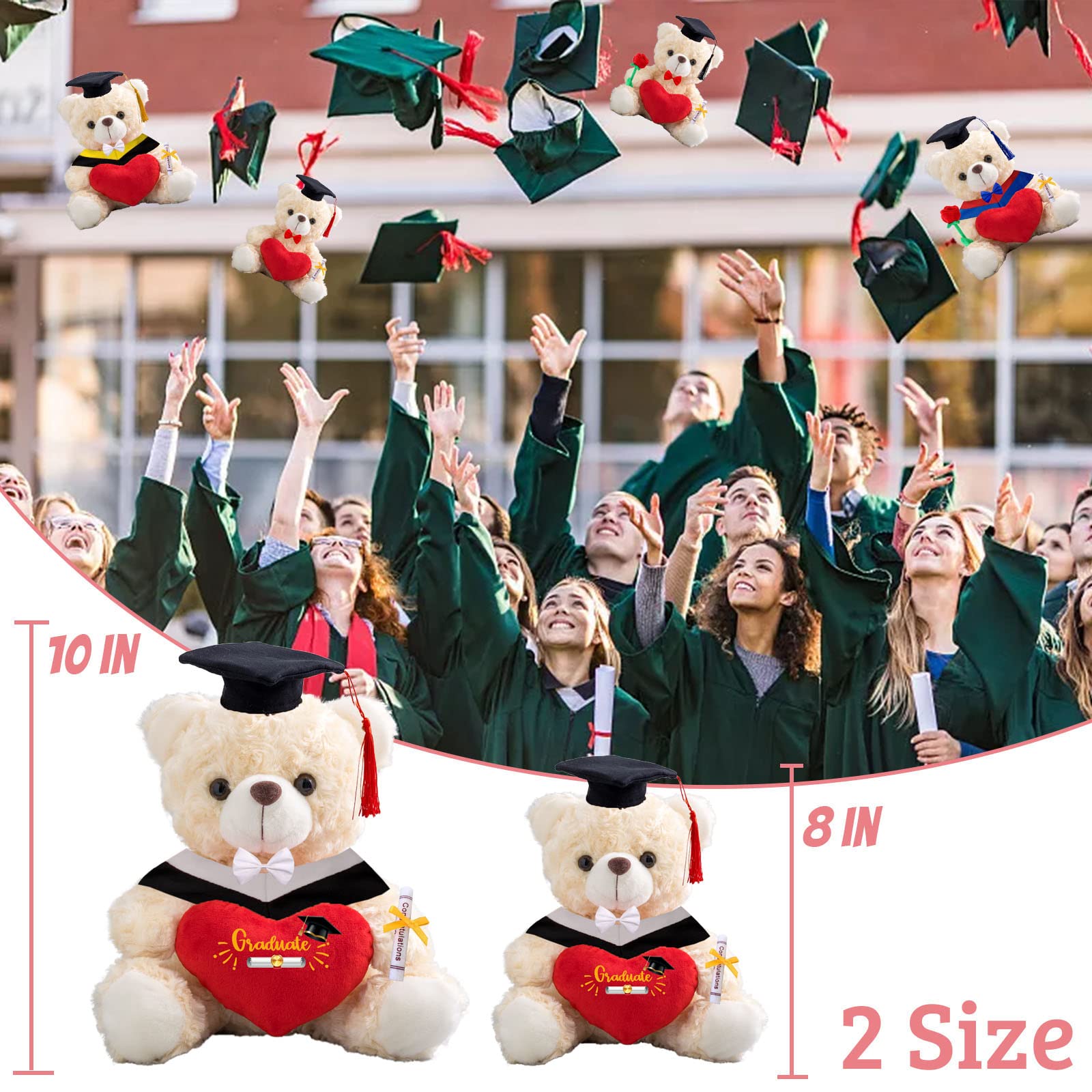 Personalized Graduation Teddy Bear 2025 – 10" Plush With Custom Text, Cap & Gown – Graduation Gift For Him Or Her - View #7