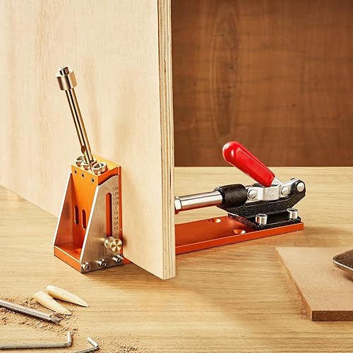 Miniatura 8 de VEVOR Kit de plantilla de agujero de bolsillo de 30 piezas, ajustable y fácil de usar, sistema de plantilla de agujeros de bolsillo con taladros