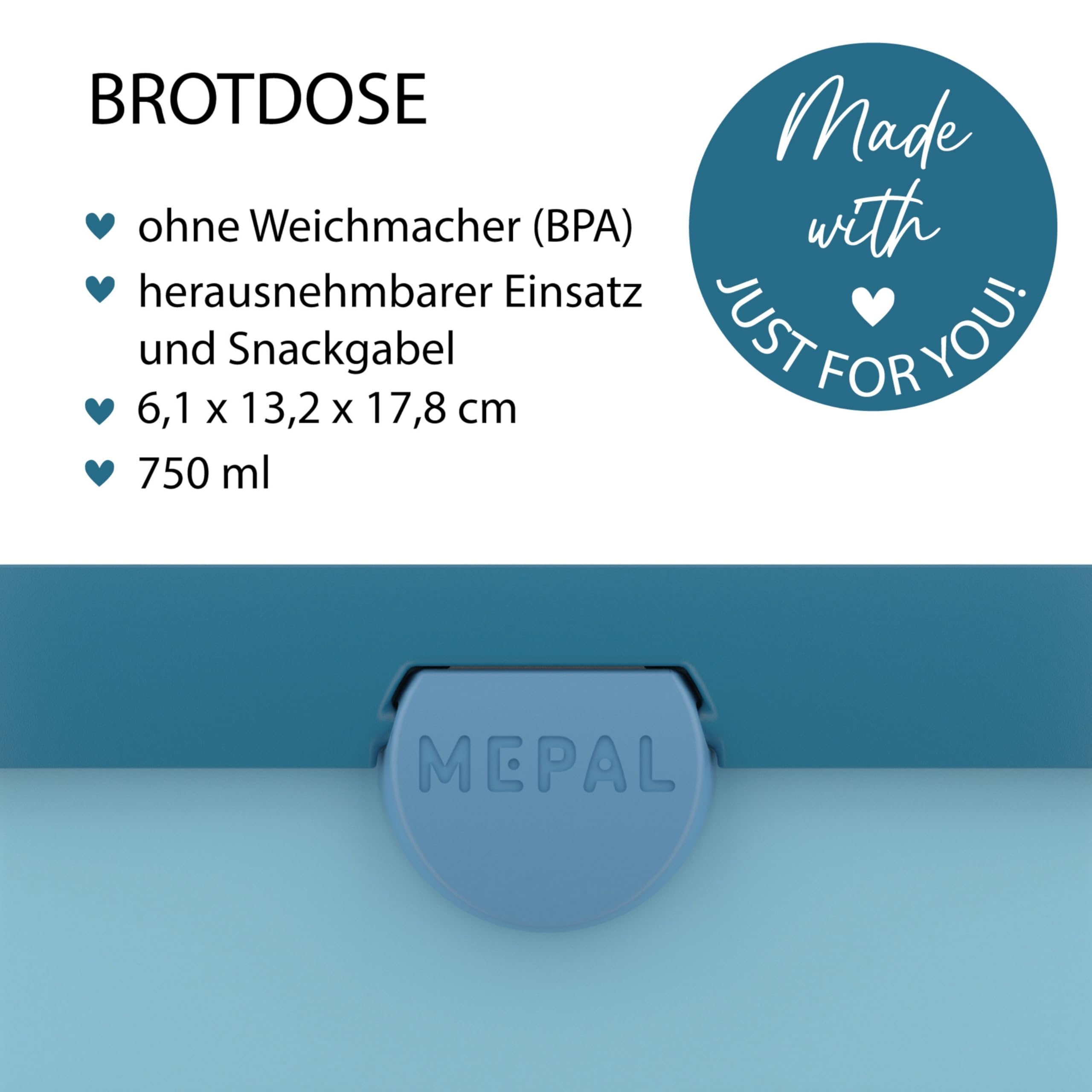 4youDesign | Blaue Brotdose mit Fächern & Trinkflasche -Feuerwehr- personalisiert mit Namen I Campus mit Bento-Box & Gabel Jungen & Mädchen (Cool Blue)