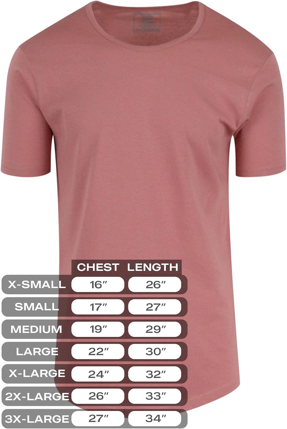 ShirtBANC Hipster Hip Hop Elong Drop Cut Mens Shirt Dance Dropcut Tshirt Small Dusty Rose