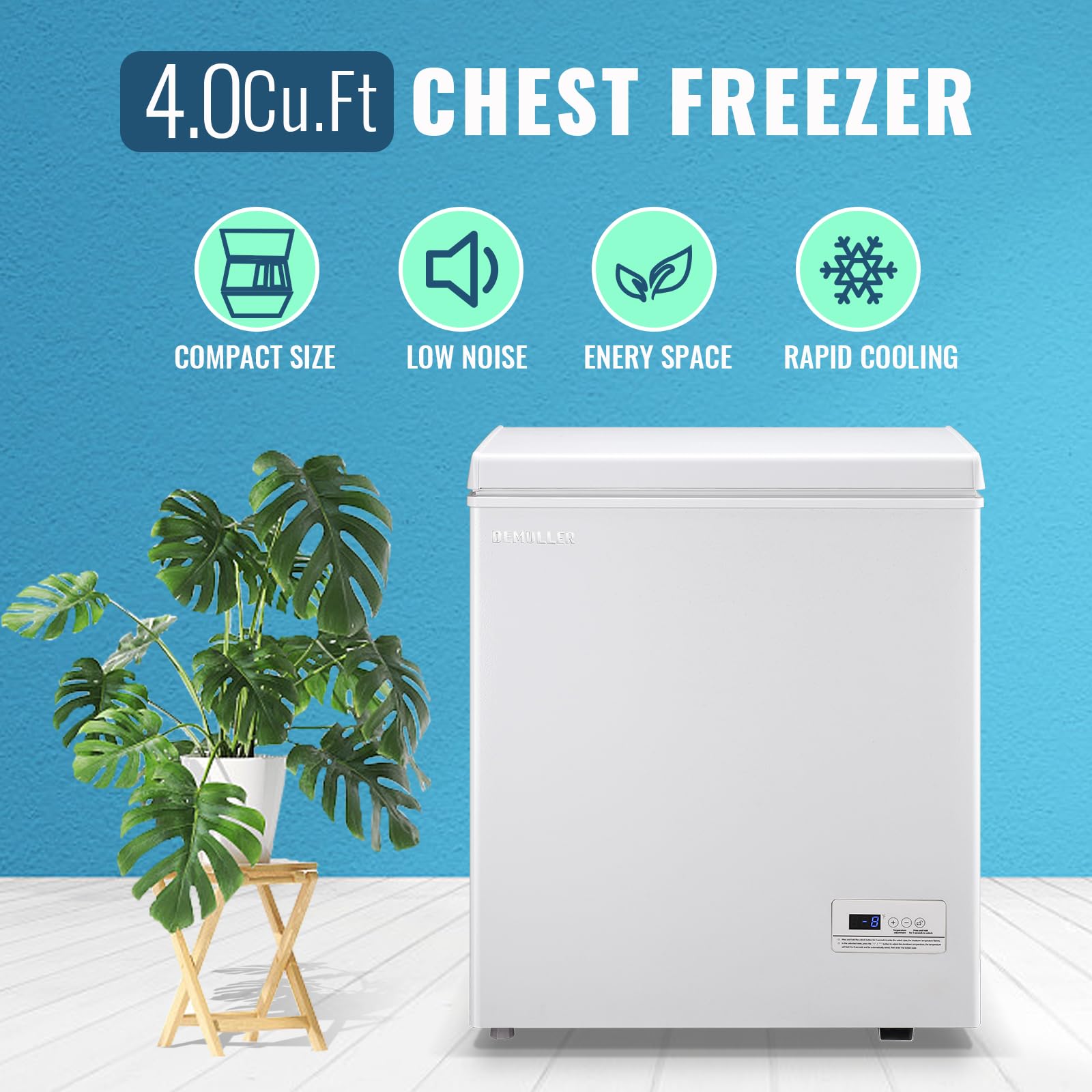 Deep Freezer with Electronic Control Freestanding Freezers with 2Removable Stainless Steel Basket Mini Freezer Top Open Door Compact Freezer Ideal for Office Basement Kitchen WHITE on Fridge.com