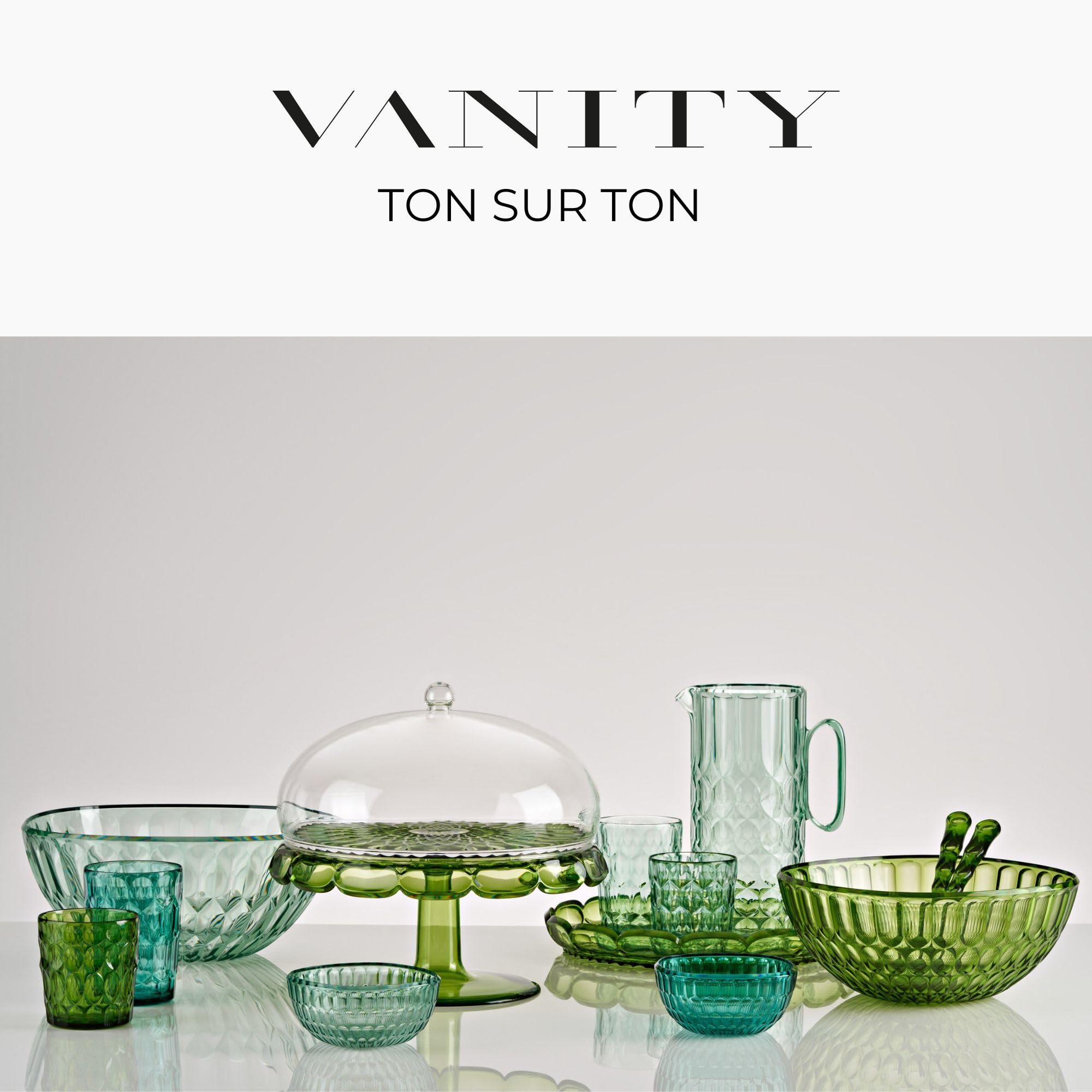 Guzzini - Vanity, conteneur Vert Matcha 30 cm en Bio-based SAN et Bio-based SMMA - AIR