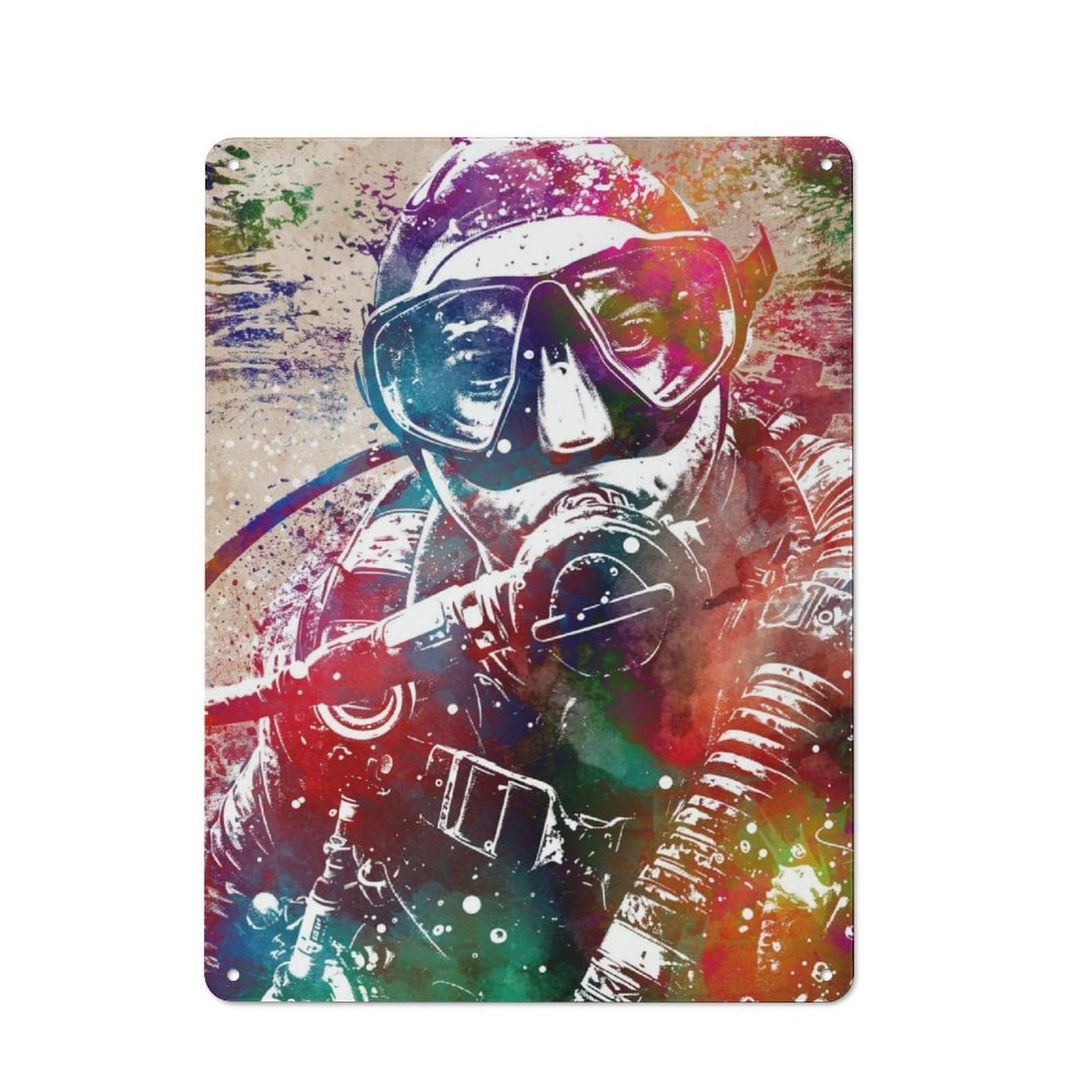 Junmoney Scuba Diver Sport Art Metal Sign 40X30cm With For Workshop Wall, Rustic Decor, For Collectors Decorating Workshops And Hobby Rooms