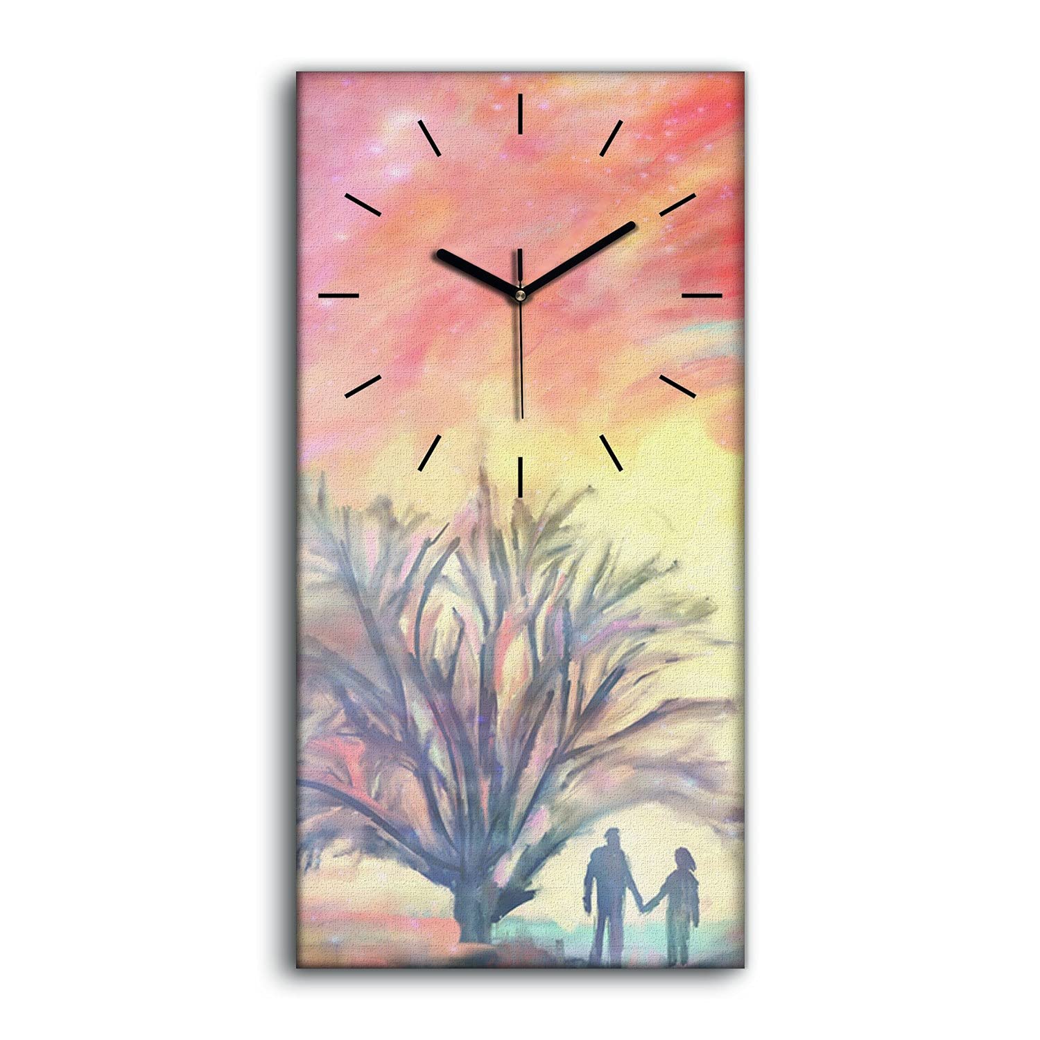 Horloge sur Toile Fine Art Moderne Coloray aux Finitions Graphiques Noires