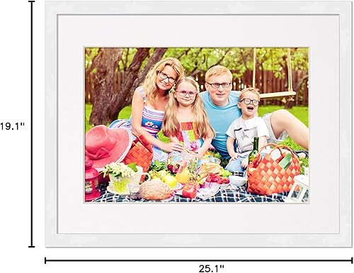 Miniatura 10 de Poster Palooza Marco de fotos de madera de pino macizo blanco de 18 x 24 pulgadas Acrílico UV, respaldo de tablero de espuma y accesorios para
