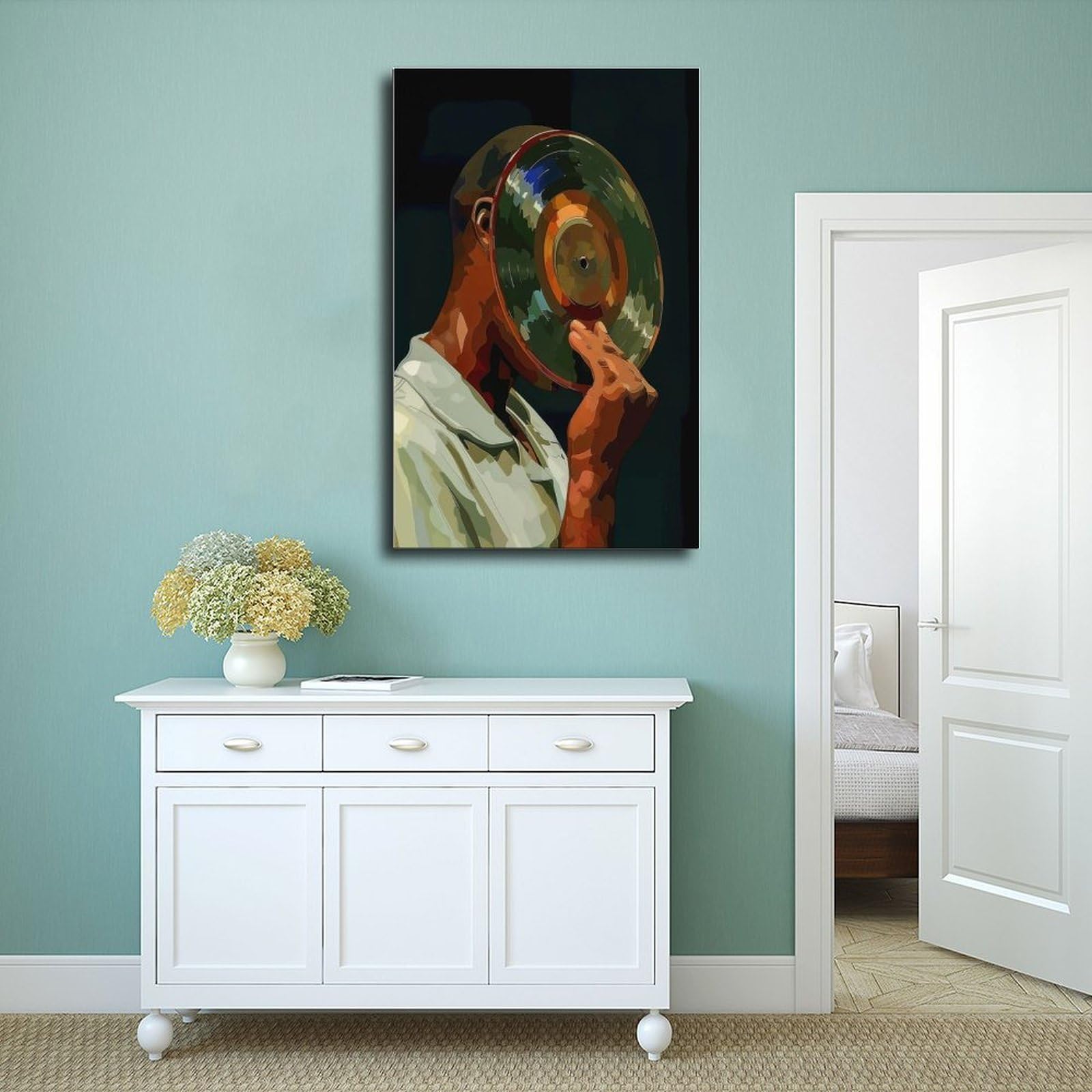 Poster con musica in vinile, decorazione artistica da parete per soggiorno, camera da letto, 60 x 90 cm