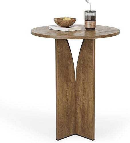 LITTLE TREE Mesa de bar redonda, mesa de cóctel de altura de mostrador de 31.5 pulgadas, unidad de bar de madera alta para el hogar, bar, bar,