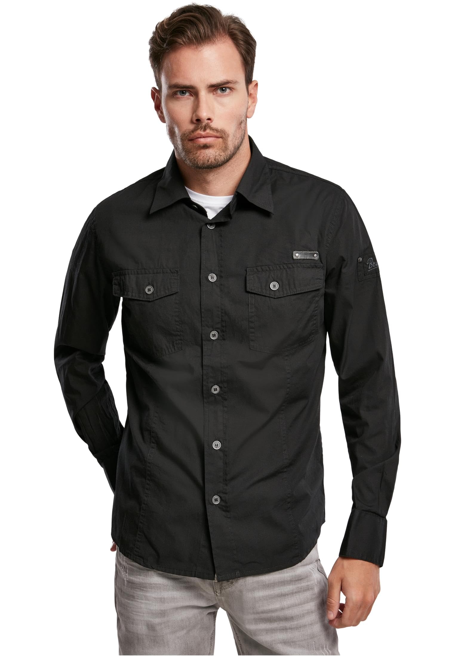 Brandit Uomo Slim Shirt Camicia da Uomo B-4005