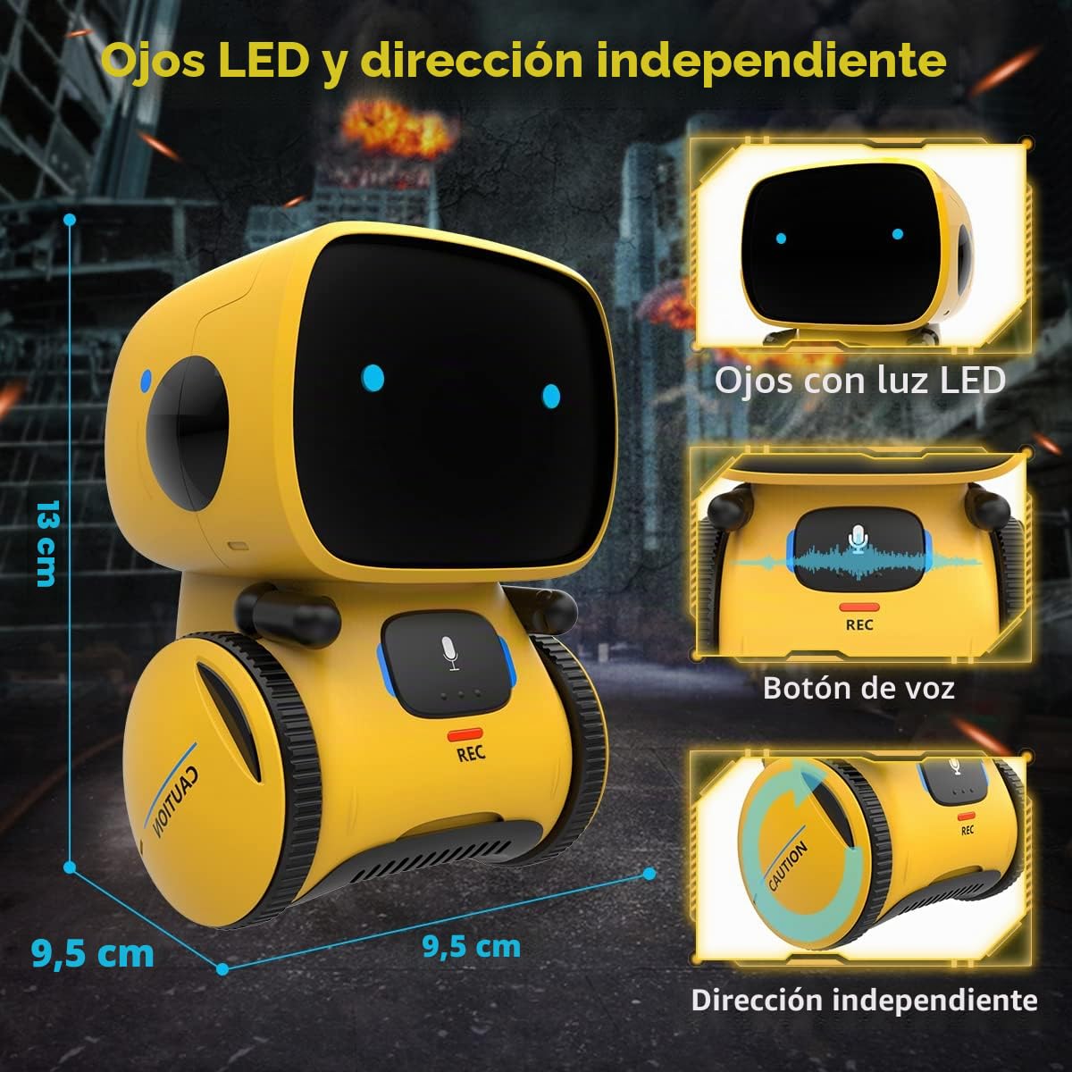 REMOKING Robot inteligente para niños, juguete interactivo educativo, regalo para niños y niñas (amarillo)