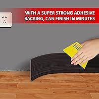 Vista 62 de FONUNO - Base de vinilo para pared, moldura de zócalo de 4 pulgadas, flexible, autoadhesiva con diseño para pegar y despegar, 4 pulgadas x 20 pies