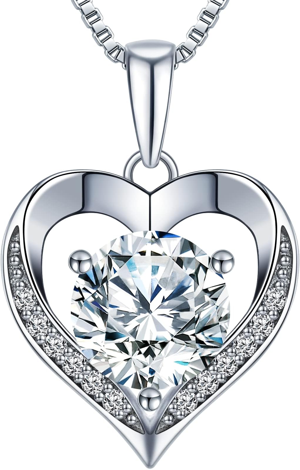 - ONLYLIKE Heart Pendant Necklace Gifts for Wife, Engraved 'I LOVE YOU' Gift for Wife, 1-3 Carat Moissanite Necklace, Anniversary Eternity Jewelry Present for Wife, Birthday Gifts for Women