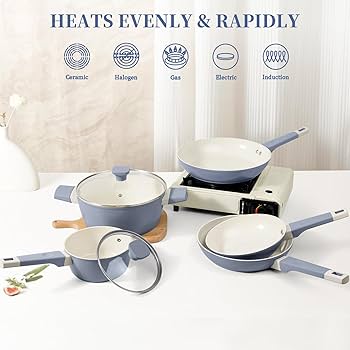 ノンスティック調理器具セット 取り外し可能なハンドル付きの鍋とフライパンセット Amazon.co.jp: 鍋とフライパンセット ノンスティック、取り外し