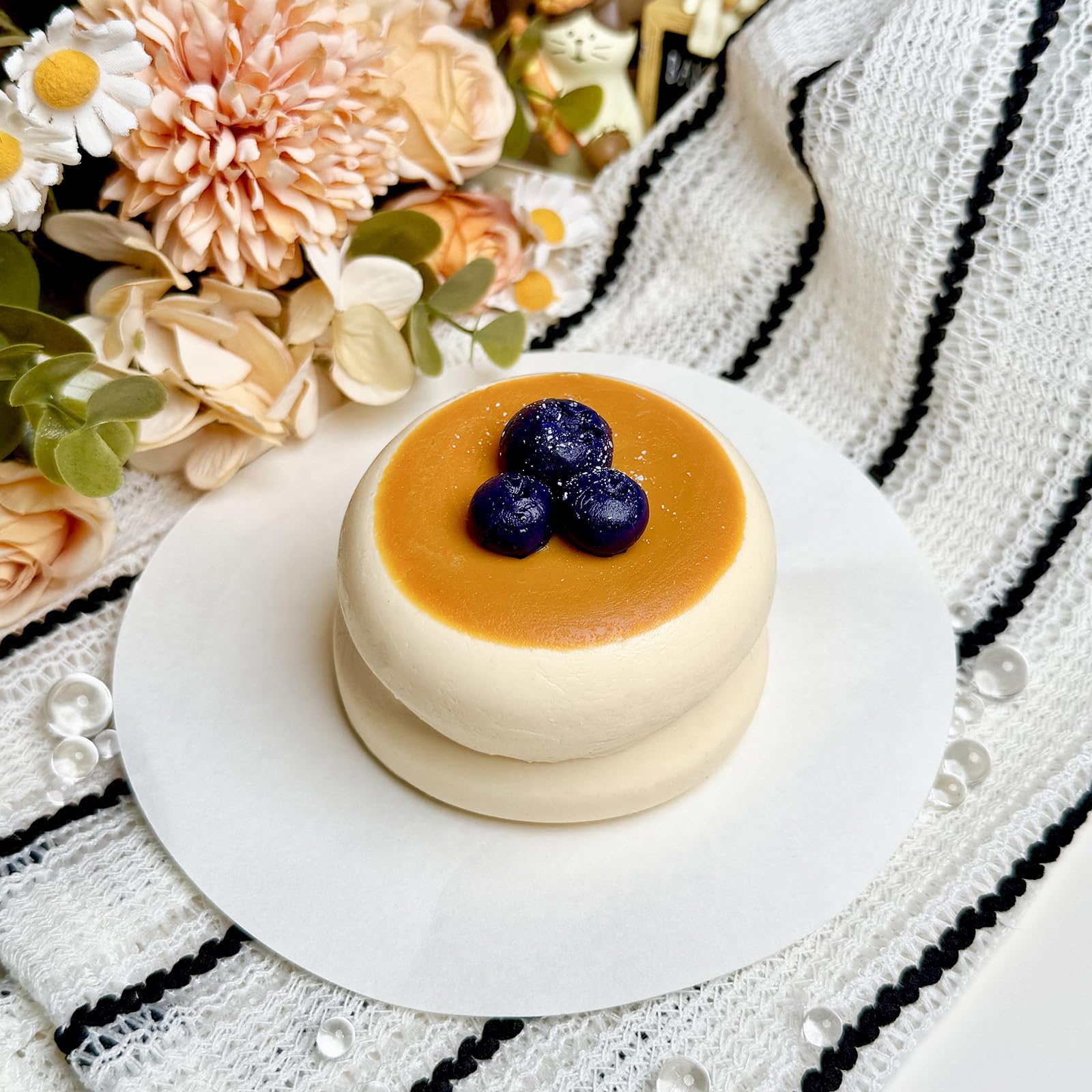 Taba Squishy Blueberry Shufflei, Soft Squeeze Toys with Thick Creamy Slime Texture, Rebound Squishy Fidget Toys for Stress Relief, Food Grade Silicone