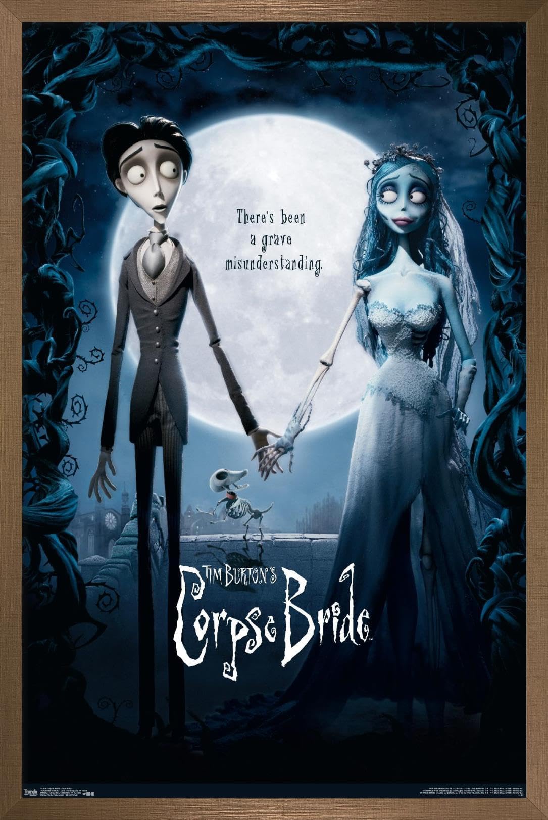 Trends International Tim Burton's The Corpse Bride - One Sheet Wall Poster, 22.375" x 34", Bronze Framed Version