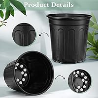 Vista 4 de RAOOKIF - Macetas de 1 galón para plantas, macetas de vivero flexibles de 1/2/3/5 galones con drenaje, macetas de plástico de 1 galón para plantas
