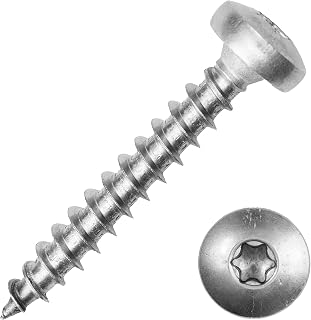 Spanplattenschrauben 5,0x70 mm mit Rundkopf und verstärktem Kopf aus Edelstahl A2 (10 Stück) | Rundkopfschrauben - Holzschrauben - Holzbauschrauben von MESAROS®