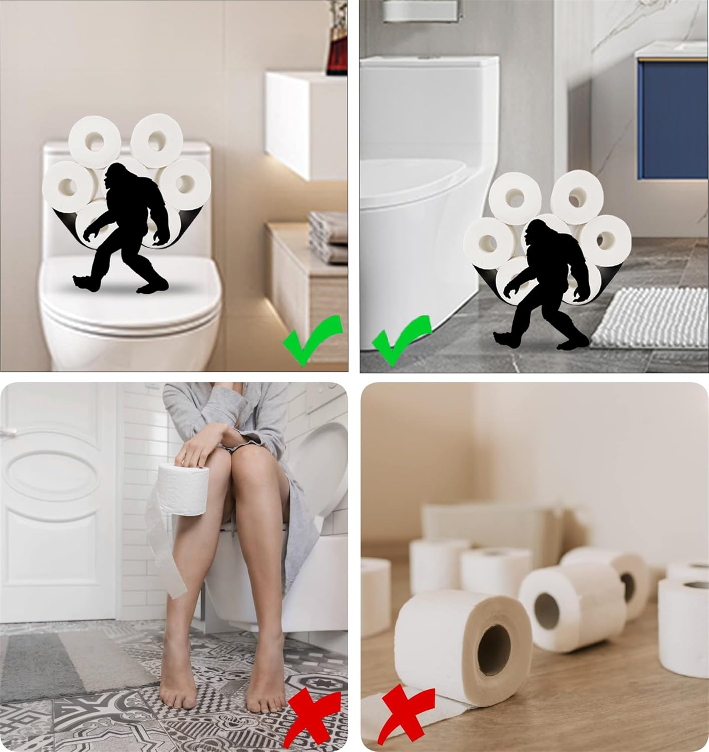Big Foot Toilet Paper Holder,Animal Metal Papers Holders,Funny Decorative Toilet Animal Storage for Bathrooms Extra 8 Rolls Free Standing Art Decor