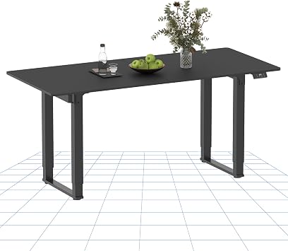 FLEXISPOT Electric Standing Desk 4 Legs Dual Motors, Height Adjustable Sit Stand Home Office Workstation with Memory Smart Panel, Splice Board, QS2 160 * 75cm Black