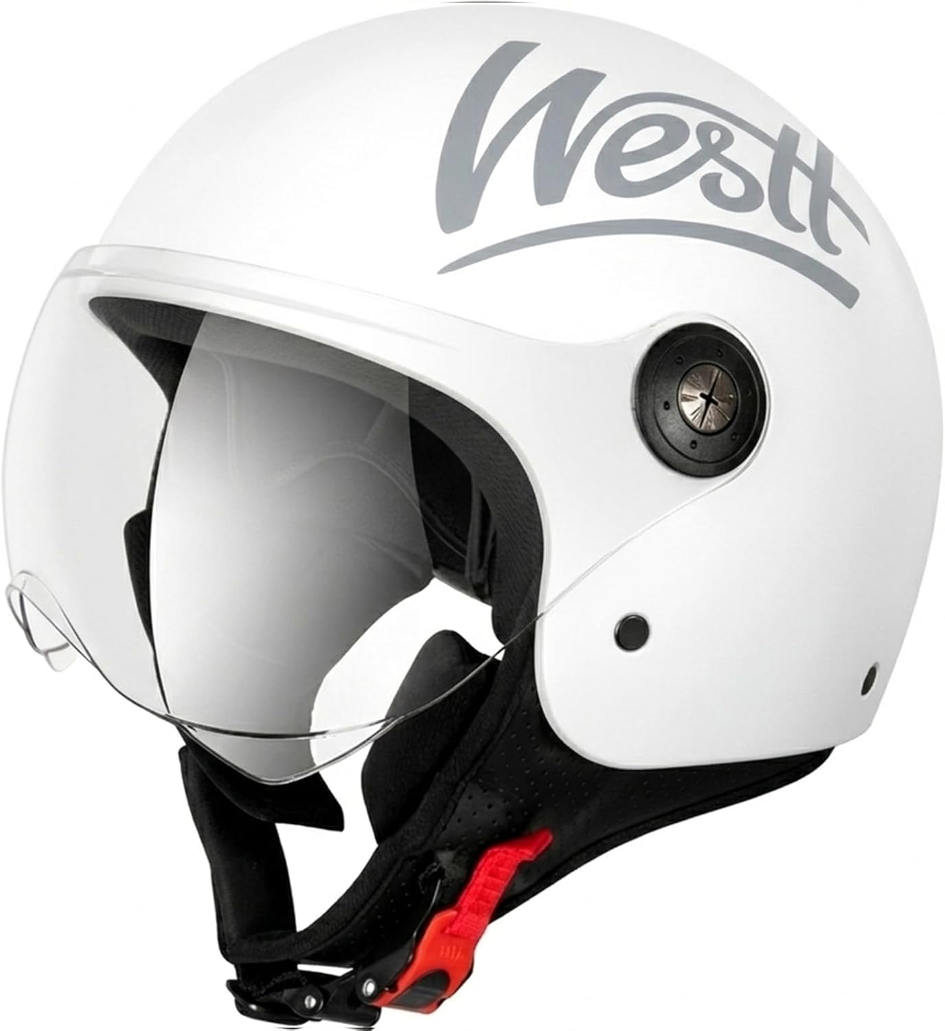 Westt 3/4 Open Face Motorcycle Helmet With Clean Visor - DOT Approved Vintage Moped Scooter Helmet for Men and Women