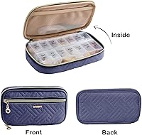 Vista 3 de BAGSFY Pill Organizer Case 2 Times a Day- Weekly Medicine Organizer Travel Pill Box with Removable 7 Day Medicine Case Container for Fish Oil, Azul