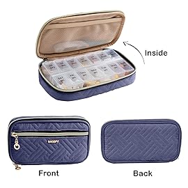 BAGSFY Pill Organizer Case 2 Times a Day- Weekly Medicine Organizer Travel Pill Box with Removable 7 Day Medicine Case Container for Fish Oil, Vitamin, Supplement