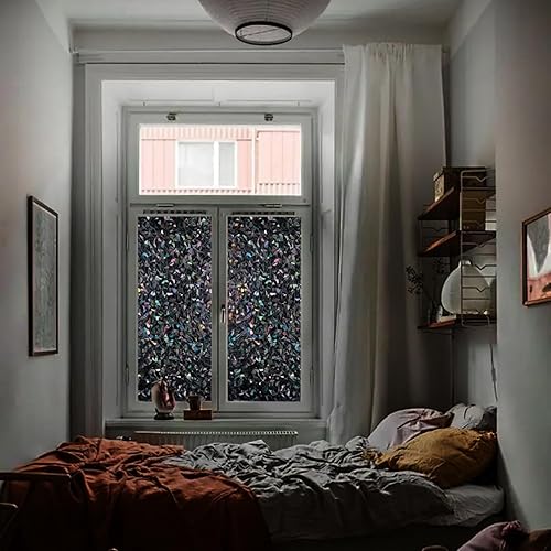 Miniatura 3 de Finnez Película opaca para ventana, película de privacidad 3D, sin pegamento, para puerta de vidrio, hogar y oficina, control de calor, anti UV,