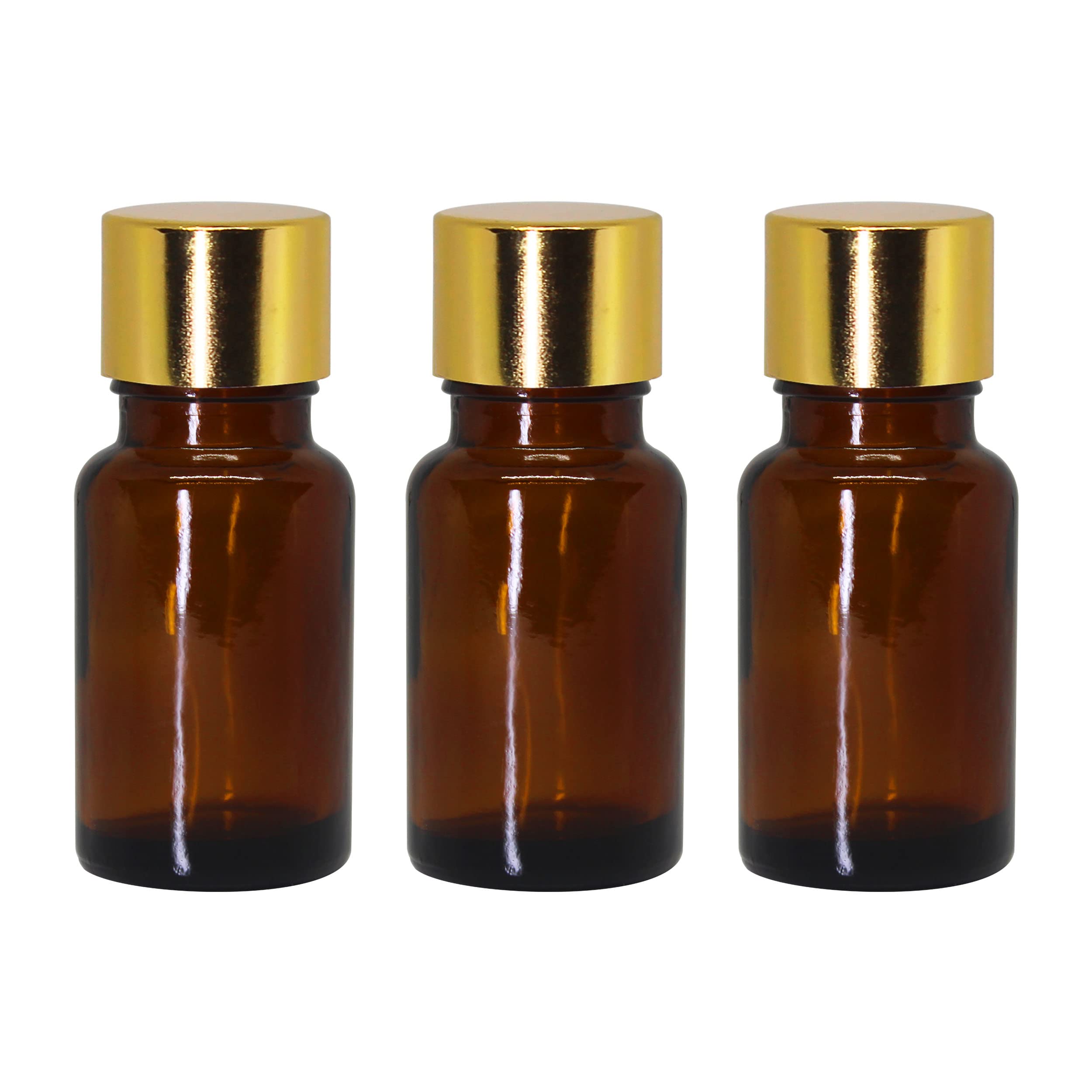 nsb herbals 10 ml Amber Round Empty Glass Bottle + Gold Seal Cap + Safety Plug Refillable, Reusable, Leak Proof for Essential Oils, Blends, Perfumes & Face Oil (6)-image-32