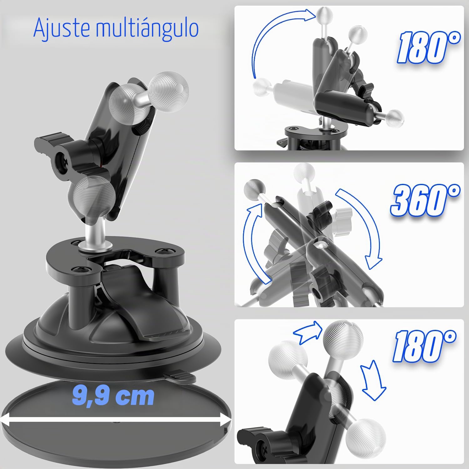 Soporte Tablet Brazo Metal Antivibración Ventosa Superfuerte para Tractor - Resistente Golpes Polvo, Sujeción Robusta para iPad/Samsung/Tabletas 4-13 Pulgadas, Ideal Maquinaria Agrícola
