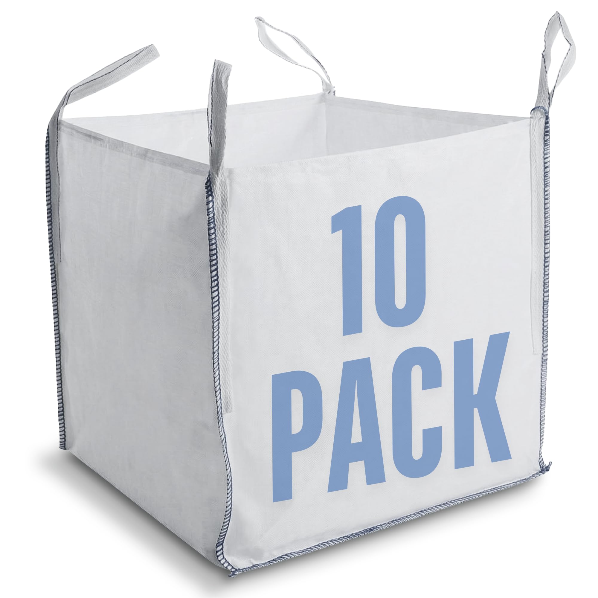 Airtech-UK New FIBC Bulk Bag Builders Garden Waste Heavy Duty Industrial polypropylene Material 1 Tonne TON Jumbo Bags Storage Sack Various Quantity (10)