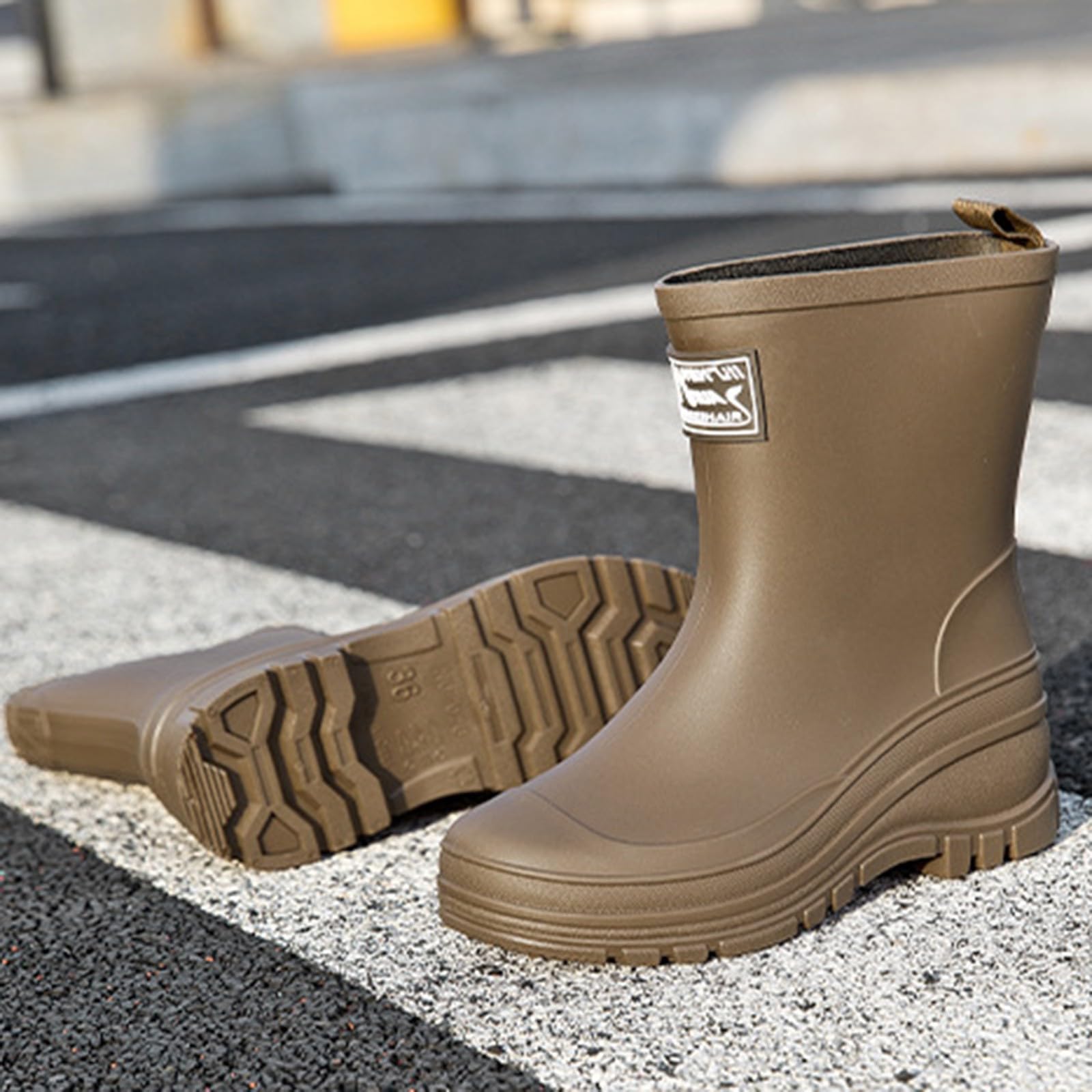 Botas de goma cortas para mujer, botas de lluvia impermeables, botines de goma, botines de goma, botas de lluvia, zapatos de goma antideslizantes, botas de jardín, botas para lluvia, nieve, exteriores