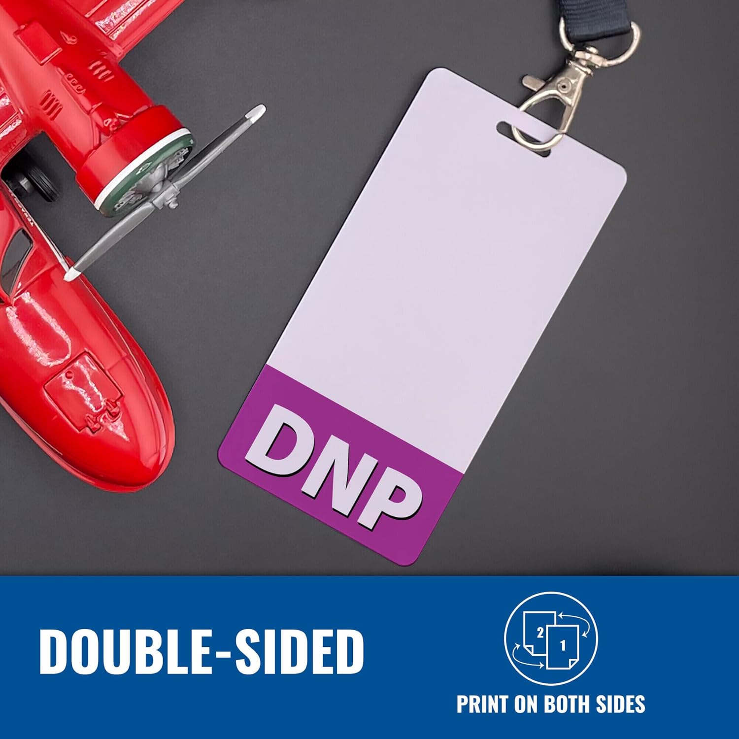 DNP Badge Buddy Doctor of Nursing Practice Vertical Purple Heavy Duty 5 Pcs - Elevate Your Style - Spill & Tear Proof - Double Sided Made in USA