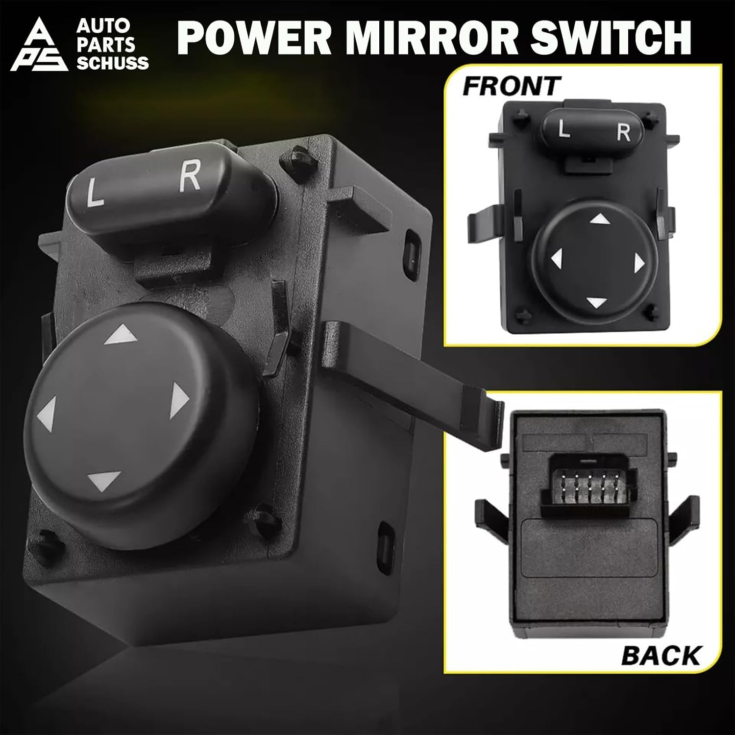 901-5202 Heavy Duty Power Mirror Switch Front Driver Side Compatible with Freightliner Cascadia 2008-2017 Black Replaces# DTL15829700 15829700SR