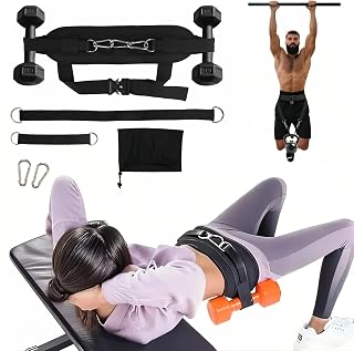 Hip Thrust Belt (Upgrade Style) for Women & Men - Heavy Duty Gluteal Gear, 400LBS Capacity, Fits Dumbbells/Kettlebells/Flat Exercises,with bonus straps for Dips & Squat Belt for Home & Gym
