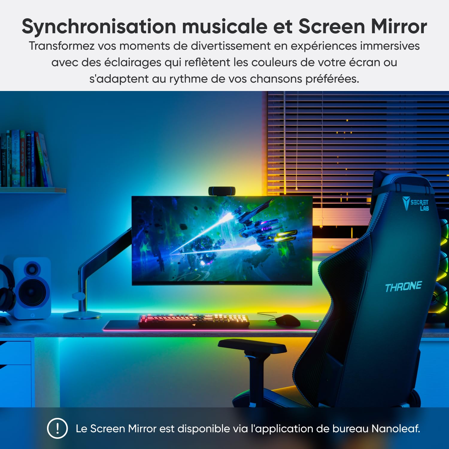 Nanoleaf Matter Lightstrip HD Multicolore 5M, Ruban LED Adressable RGB IC Connecté - Bande LED Sync Musique et Écran, Contrôle Wi-Fi Appli & Vocal (Compatible avec Alexa Apple) Gaming Essentials