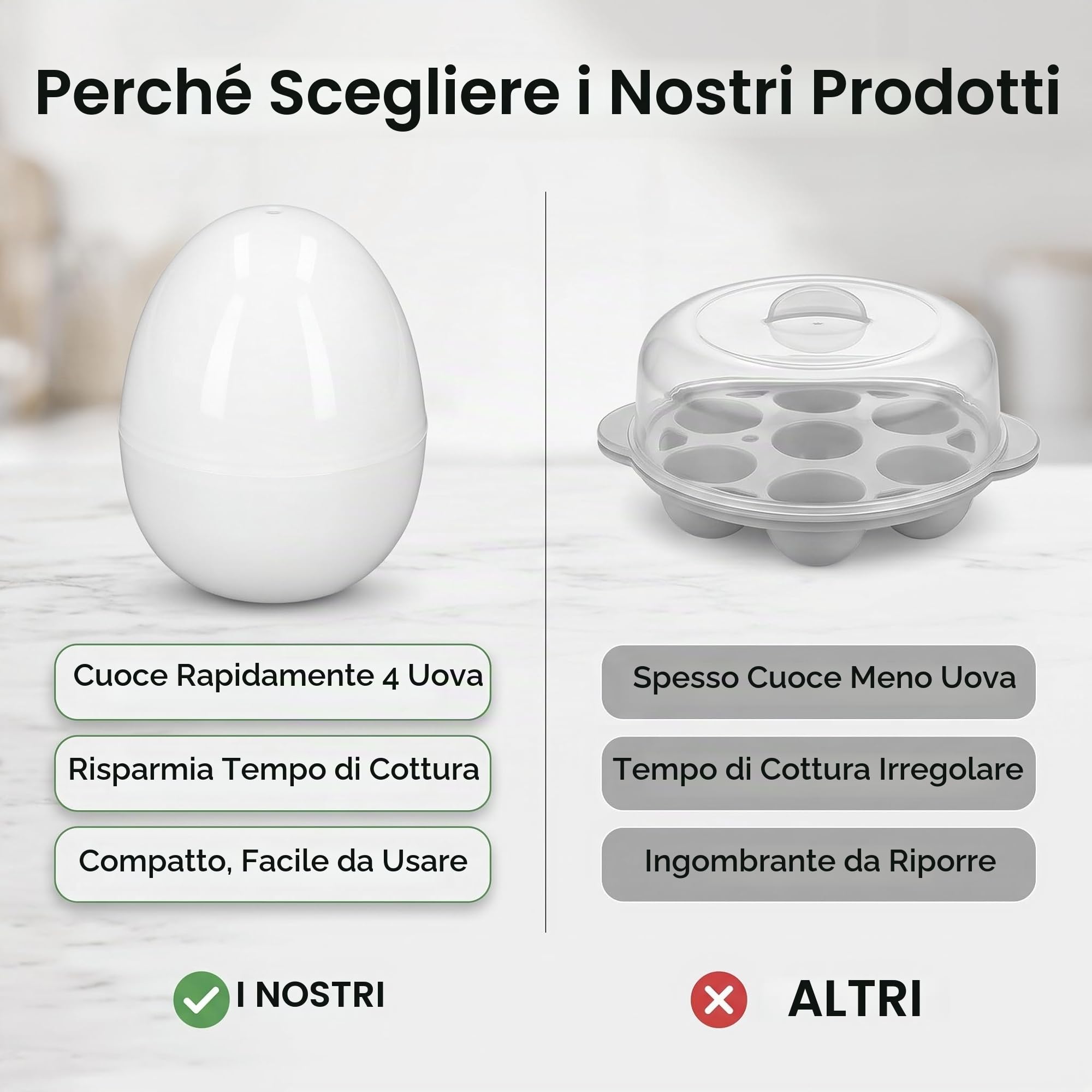 Cuociuova microonde per 4 uova sode ideale colazione veloce
