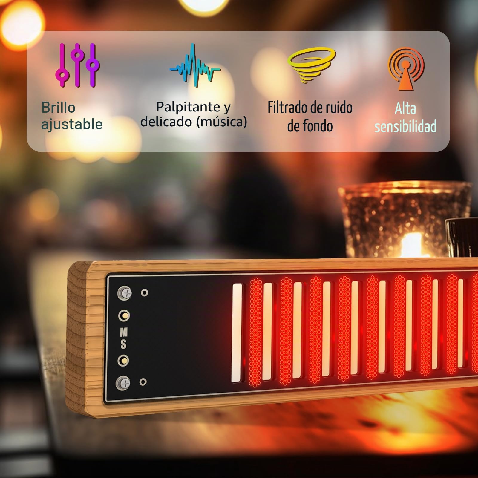 Luz rítmica de espectro de tubos Nixie, luz de espectro musical con 12 reloj Nixie, lámpara de espectro automático para reconocimiento de música, 30+ modos de color, brillo ajustable, para decoración