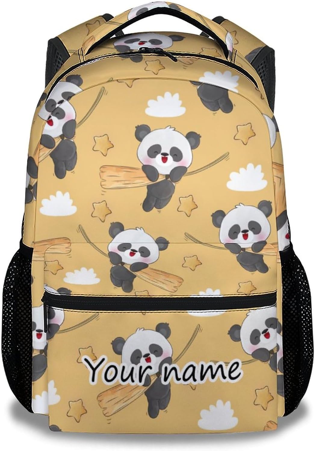 Panda Backpacks for Girls, Boys - 16 Inch Cute Backpack for School - Black, Large Capacity, Durable, Lightweight Bookbag for Kids Travel