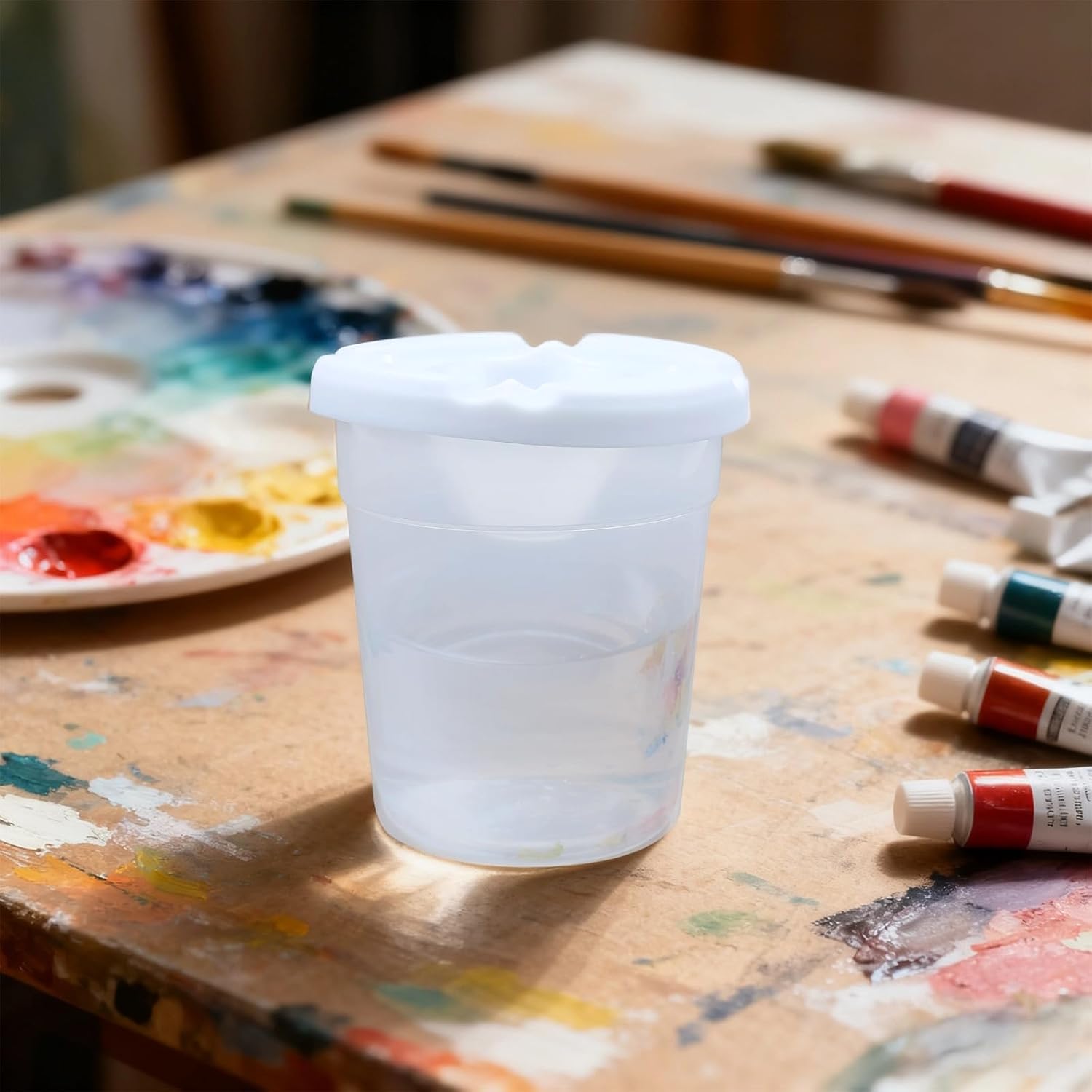 24 No Spill Palette Cups For Kids, 3.1 X 3.4 In Reusable Paint Containers, Great For Classroom Supplies