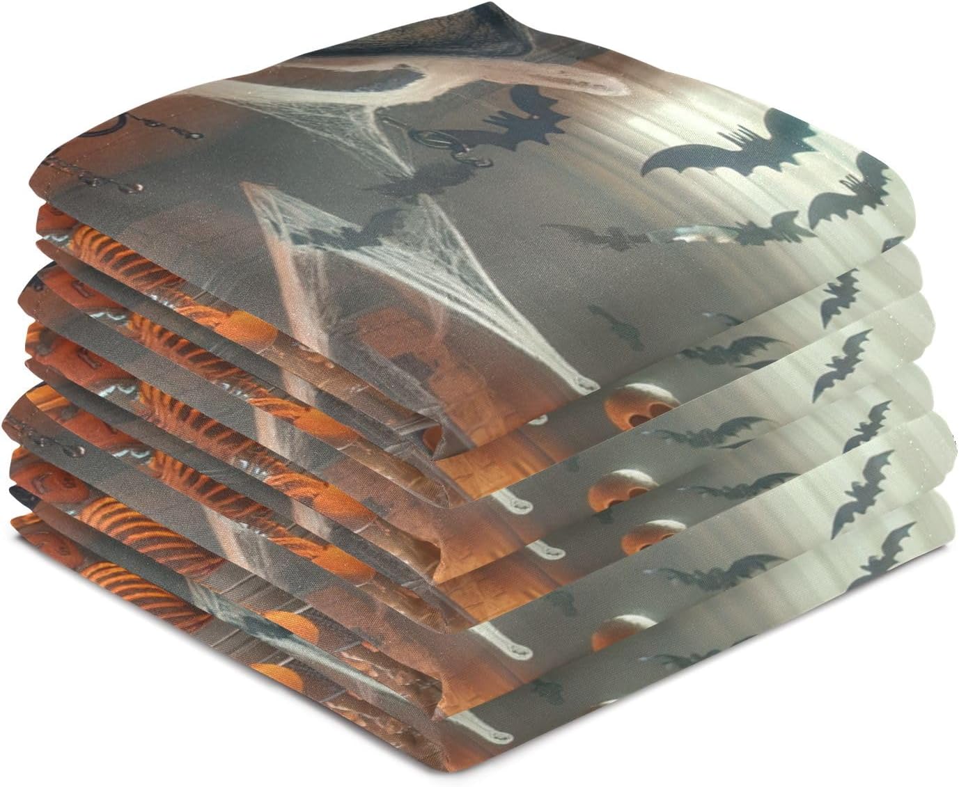 ODAWA Fireplace Room Pumpkins Kitchen Towles Kitchen Hanging Towels Decoration Hand Towels, 4 Pack