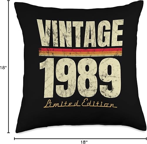Miniatura 4 de Retro Est 1989 Limited Edition Born in 1989 Gifts 35 cumpleaños Vintage 35 Year Old Est 1989 LimitedEdition - Almohada de 18 x 18 pulgadas,