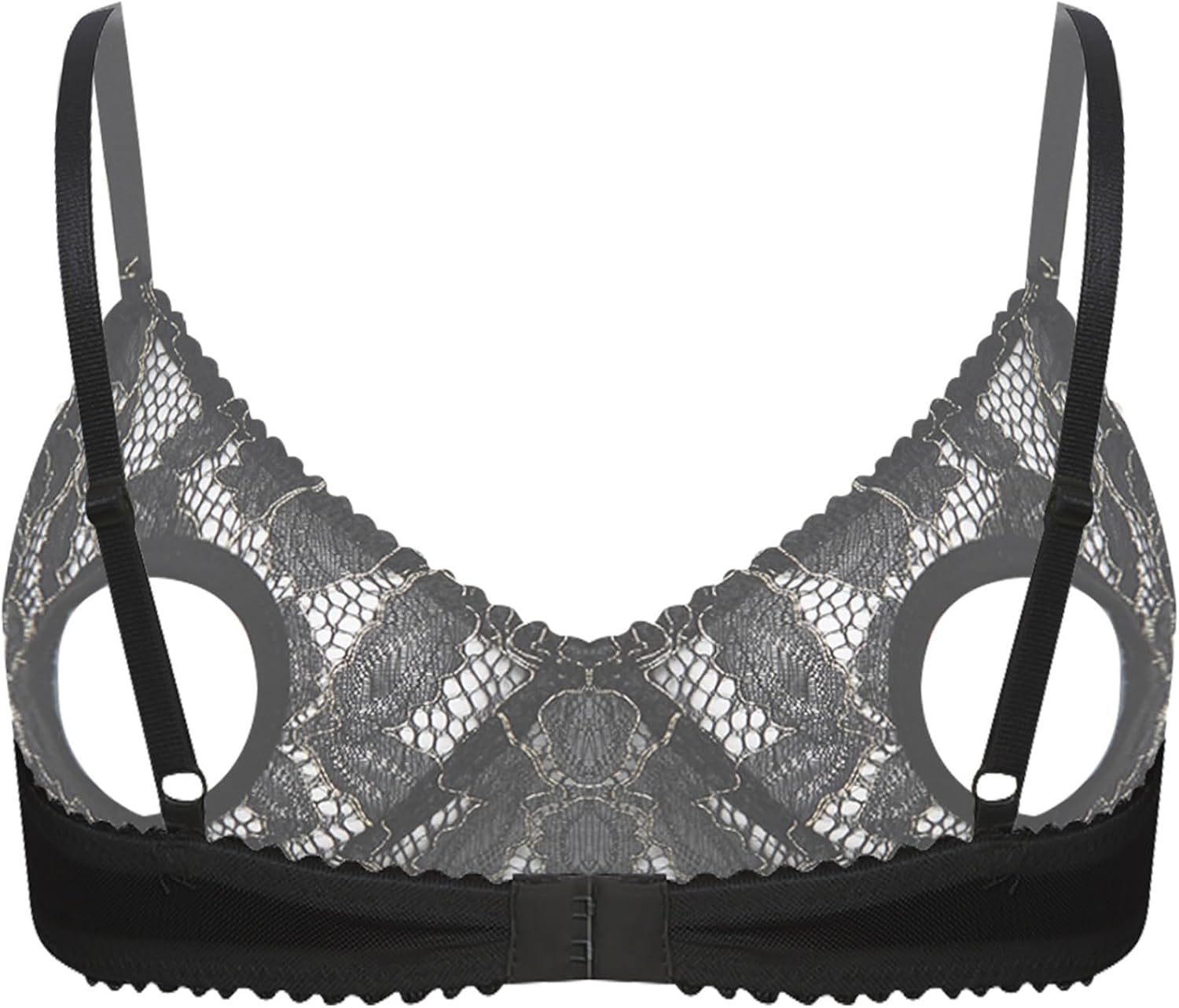 Jhaoyu Women's Sexy Hollow Out Nipples Bra Tops Lace Sheer See Through Lingerie Bralette