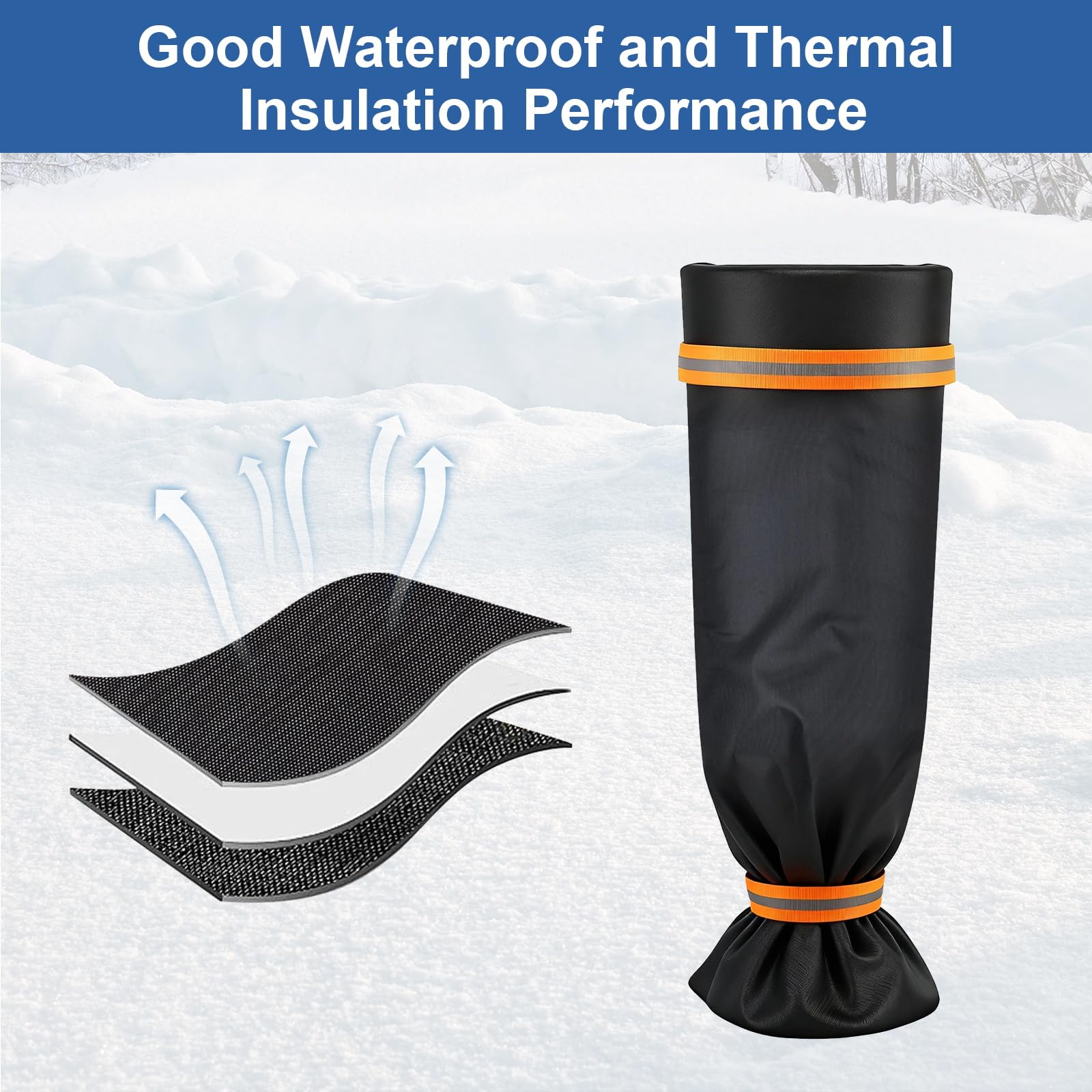Winterabdeckung Für Außenwasserhahn – Verdickt, Mit Klettverschluss & Reflektierenden Streifen – Frostschutz Für Garten & Hauswand (1 Stück)