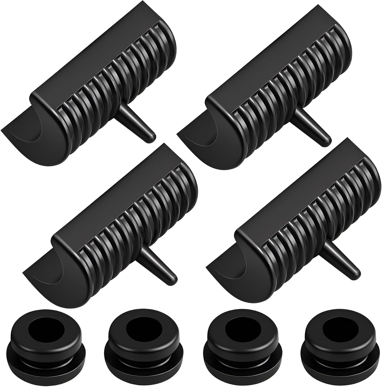 Saddlebag Support Cushions & Grommets Kit - Heavy Duty Rubber Mounts Hardware Compatible with Harley Touring Street Glide, Road King, Electra Glide 1996-2013 (Set of 4 Supports + 4 Grommets)