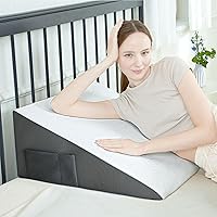 Vista 10 de Almohada de cuña para dormir de lado, posicionadores de almohada de espalda de espuma viscoelástica para dormir de lado, prevenir úlceras por Azul