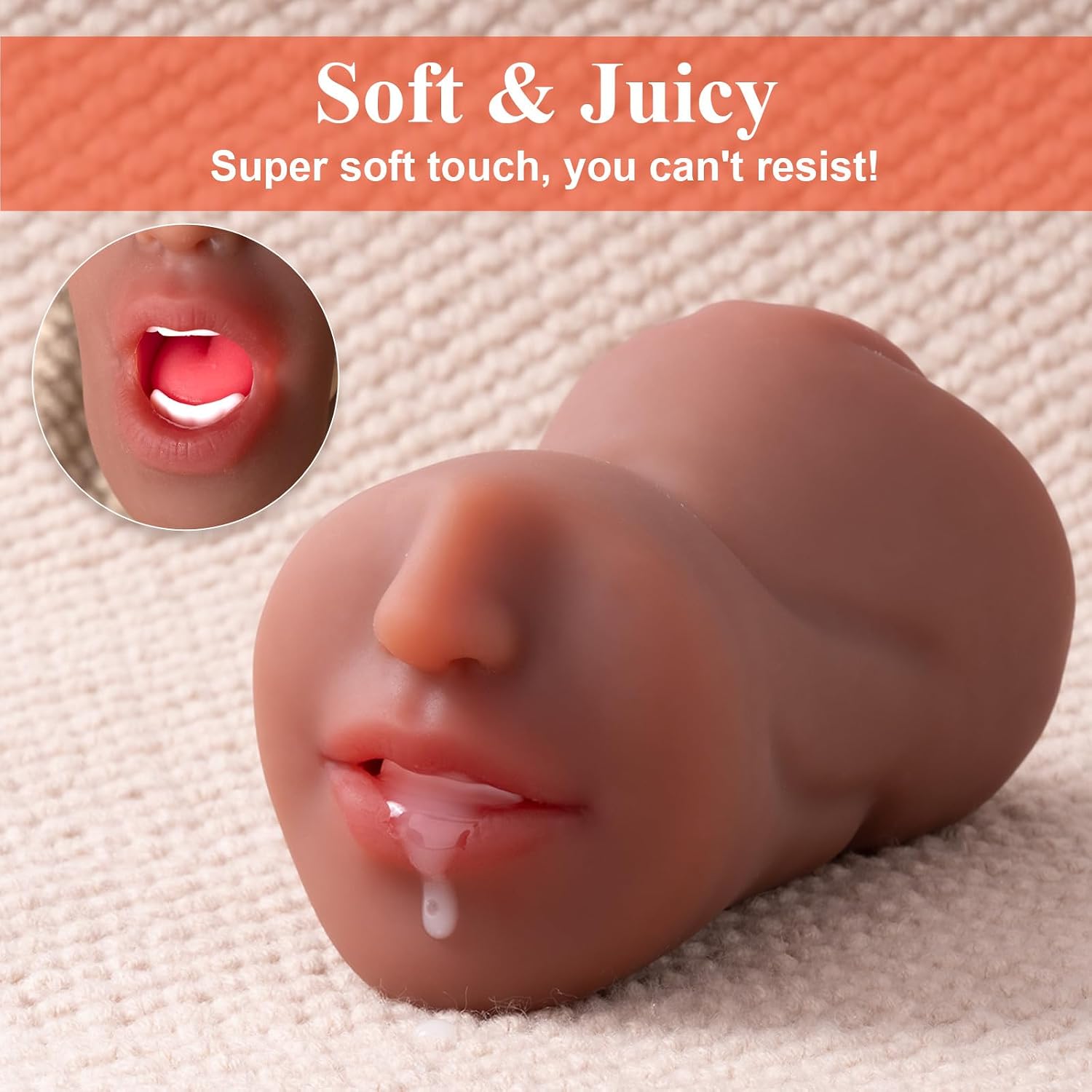 TANTALY 1.45LB Pocket Pussy Sex Toys for Men with Sexy Mouth Grace Wheat