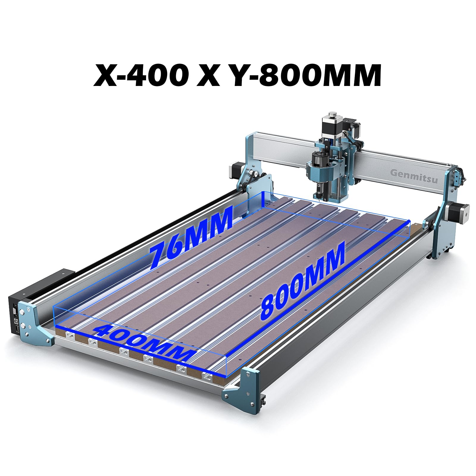 Genmitsu 4080 Tavolo Spoilboard ibrido in alluminio e MDF per fresatrice CNC 4040 RENO, espandi l'area di lavoro a X-400 x Y-800 mm