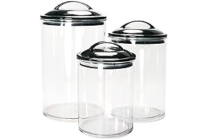3-Piece Acrylic Black Storage Canisters