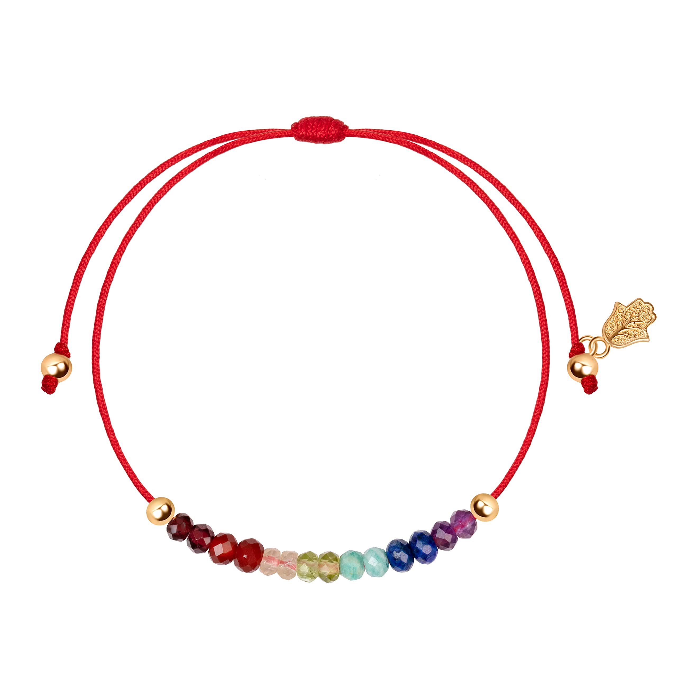 Adjustable Red String Bracelet, 18K Charm for Women, Handmade in Bali for Luck & Success, Size 6”-8”