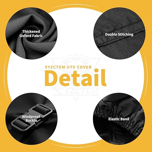 Miniatura 2 de XYZCTEM Funda UTV con material Oxford negro resistente, impermeable, 114.17 x 59.06 x 74.80 pulgadas (290 150 74.8 in) incluida bolsa de